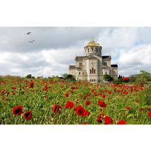 Сад летом. 40x50 см, живопись по номерам, сделай сам, искусство стены, украшения гостиной, пейзаж, фигура, животное, цветок, мультфильм