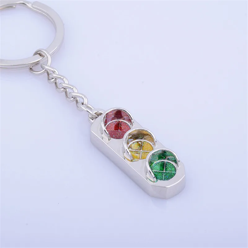 

3D Keyfob Keychain red and green lights keychain car key chain traffic signal lamp Classic Key rings Chaveiro car styling