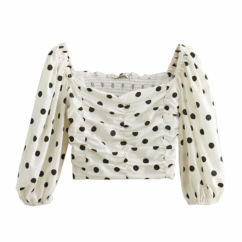

New arrival BB43-9120 European and American Fashion Dot Printed Short Top