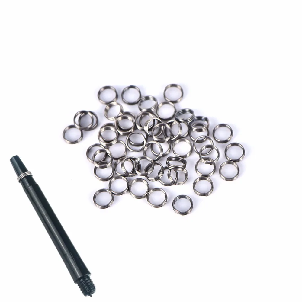 Buy 50Pcs Silver Stainless Steel Rings For Nylon Dart Flights Shafts Dart