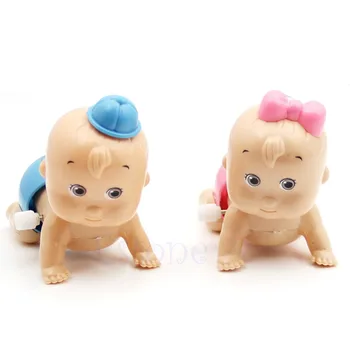 

5pcs Boy Girl Wind up Crawling Crawl Clockwork Toy Doll Kid Party Gift For Baby