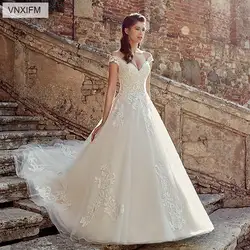 VNXIFM 2019 Vestido De Noiva Новый дизайн линия Кружева свадебное платье с v-образным вырезом спинки пикантные винтажные платья свадебное платье