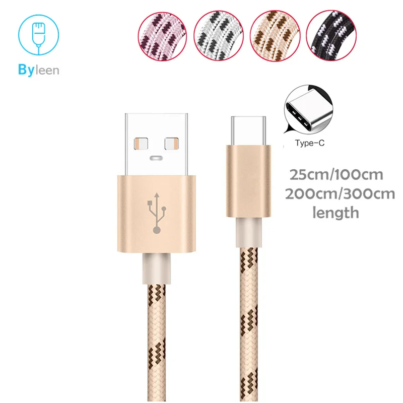 USB кабель Byleen типа C для быстрой зарядки Samsung S9 S8 A9 star Note 8 9 Oneplus XiaoMi mi8 mi a1 Meizu 16 я