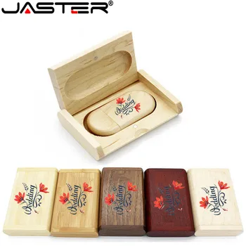 JASTER высокое качество деревянный логотип гравировка дерево USB флеш-накопитель 4 ГБ 8 ГБ 16 ГБ 32 ГБ 64 ГБ свадебный подарок флеш-карта памяти флеш-...