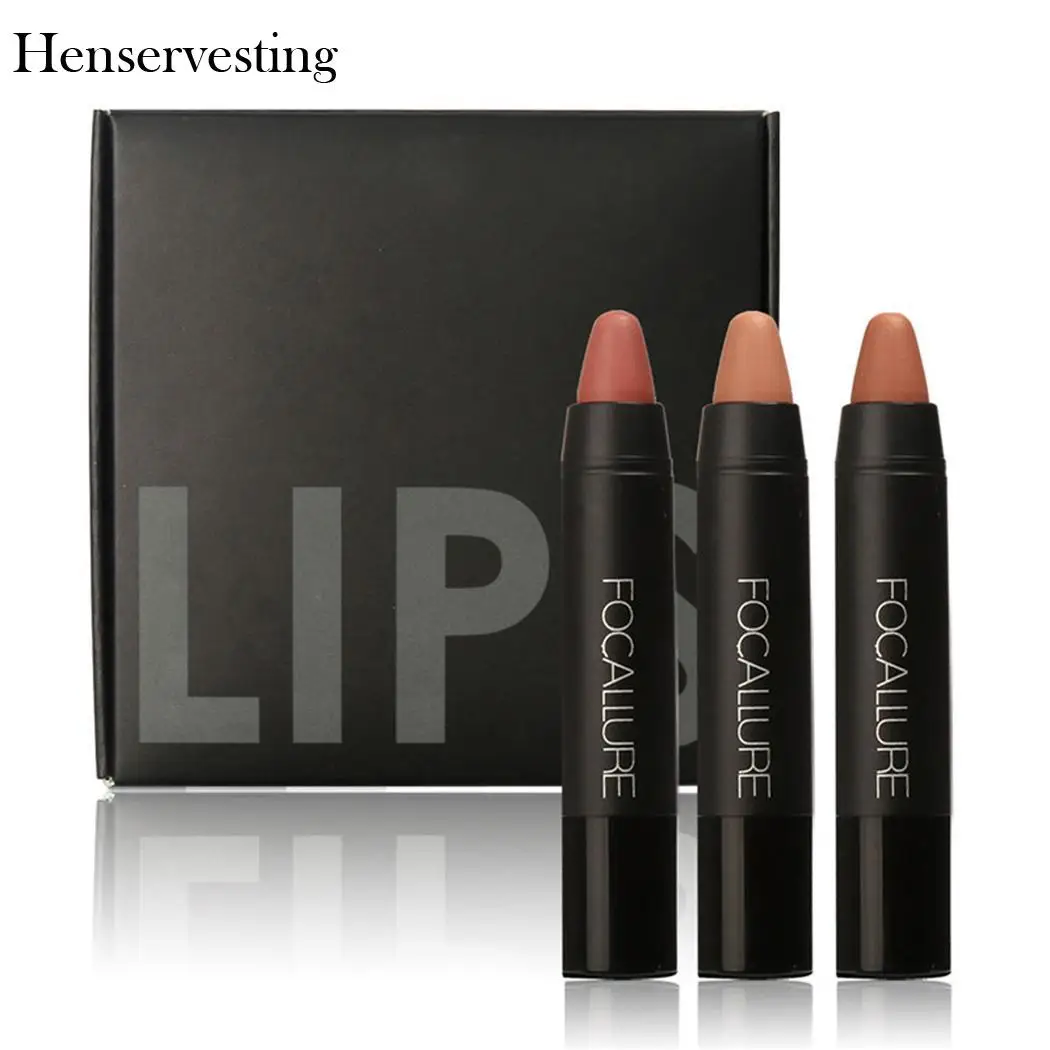 

4 Colors 3Pcs/Set Lipstick Set Cream Matte Moisturizing Long Lasting Lipstick Makeup Cosmetic