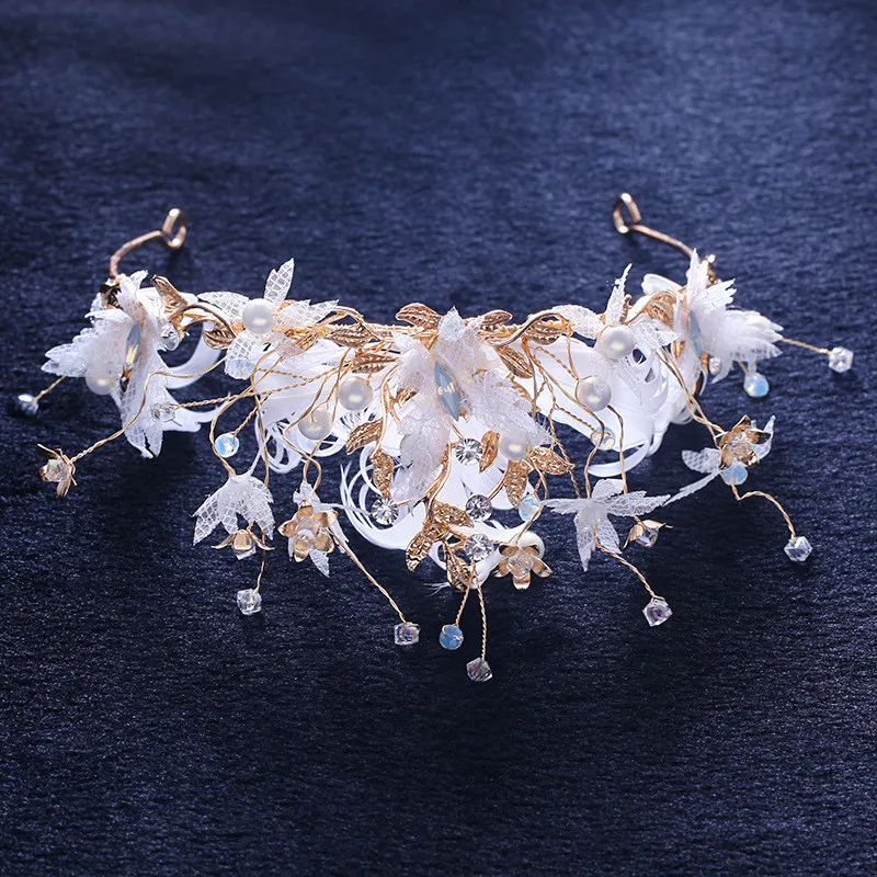 CC обручение jewelry короны повязки для волос перо Фея Свадебные аксессуары для волос невесты queen Бабочка Форма Романтический xy394