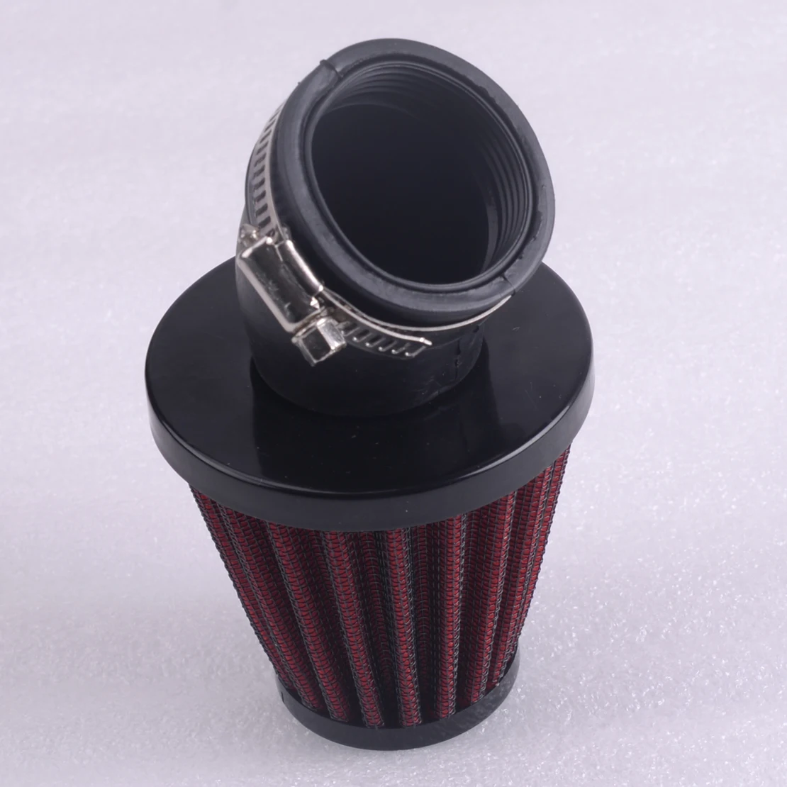

DWCX Universal 45 Degree Bent Red Mushroom Head Air Intake Filter Cleaner 42mm Inlet Pod For Scooter ATV Motorcycle