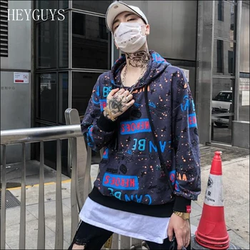 

NAGRI Drop Shipping American Street Hip-hop Harbor Style Hoodie Lovers Loose Men's Hoodies Street hip hop hooded sweater