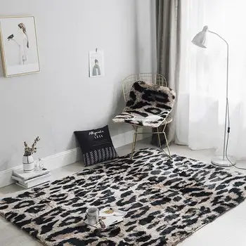 

Shaggy Mink Cashmere carpet Leopard Print fluffy carpet for Living Room Bedroom kids rug home mat non-slip sofa tea table mat