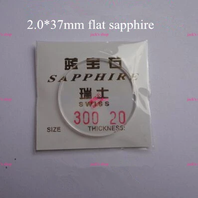 Free Shipping 1pc 2 0 37mm Scratchproof Flat Sapphire Watch Glass Crystal Glass Part for Watch