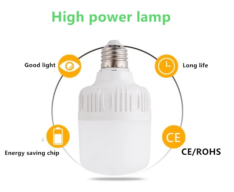 Высокая Мощность светодиодный светильник E27 220 V-240 V Светодиодный светильник ing умная ИС(интеграционная схема) Мощность 5 Вт 10 Вт 15 Вт, 20 Вт, 30 Вт, 40 Вт, 50 Вт светодиодный уличный светильник кухонная лампа