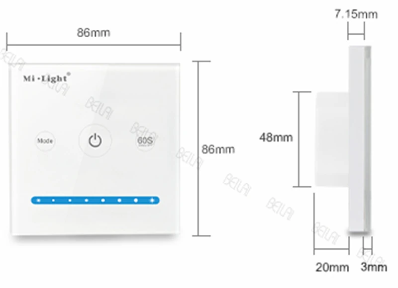AC/DC 12 V-24 V 15A mi Light Smart Панель Яркость контроллер затемненноие Стекло Smart Сенсорный экран Панель светодиодный лента-лампа Настенный светильник P1