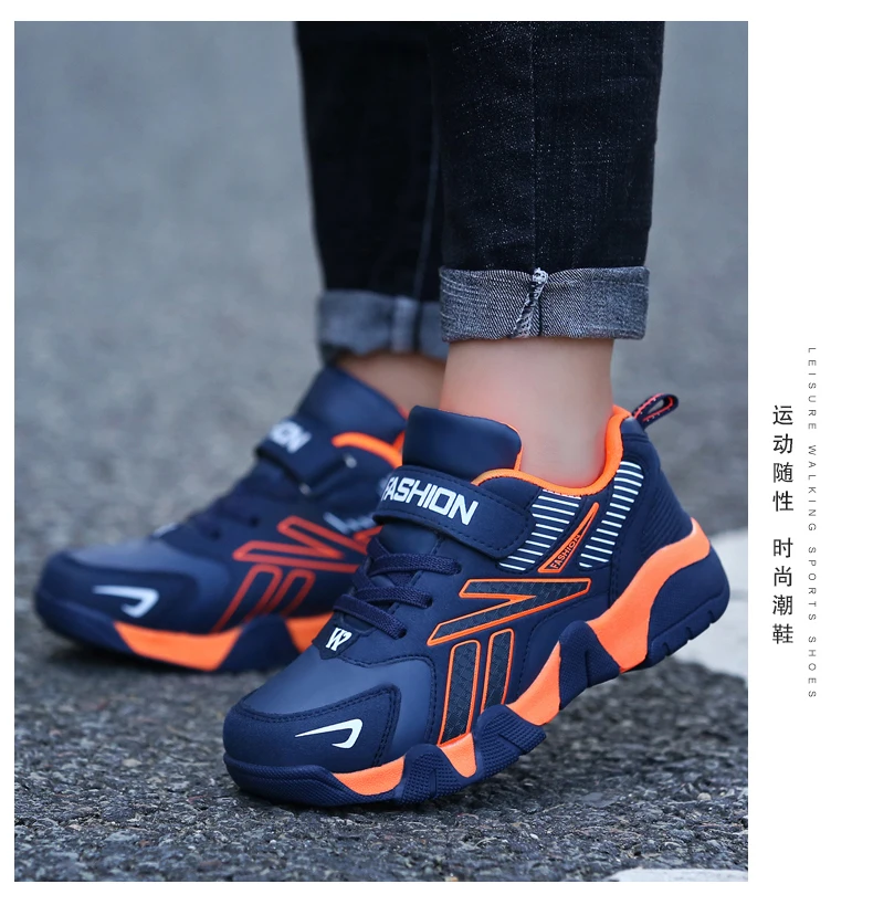 2020 Spring Autumn Boys Shoes Casual Sports Pu Leather Kids Sneaker Moccasins Solid Anti-slip Children Shoes for Boys