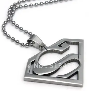 

30pcs lot High polished silver Stainless Steel 43*35mm SUPERMAN pendant, birthday gifts Thanksgiving ,Christmas gifts