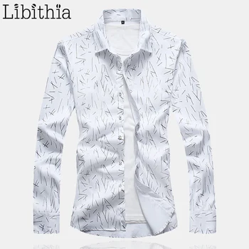 

Men Print Casual Shirt Plus Size 5XL 6XL 7XL Cotton Dress Shirt Men Long Sleeve Blouse Male Autumn Spring Clothes Menswear K326