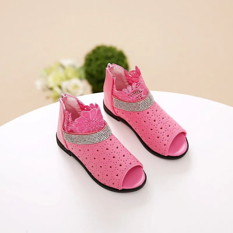 2018 New Kids Baby Shoes Summer White Flowers Children Sandals Boots