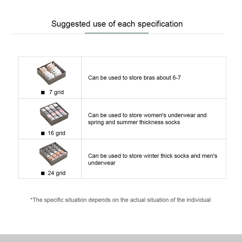 1 шт складной 7/16/24 ящик с сеткой делителя Бюстгальтеры Носки длинное нижнее белье ящик для хранения Многофункциональный Органайзер Домашний для хранения