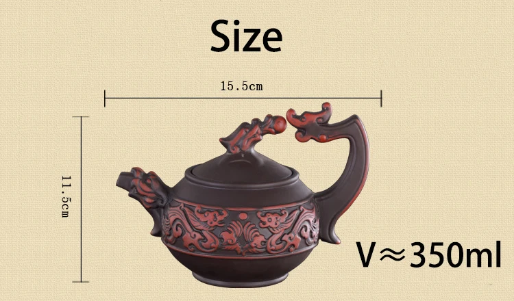 Китайский традиционный чайник Shuanglongxizhu, чайник Zisha ручной работы, 350 мл, античный чайник из красной глины, керамический чайник смешанных цветов
