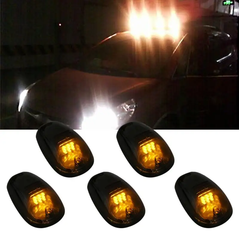 Buy 5Pcs Roof Top Light Smoked Cover Amber LED Cab