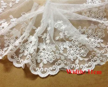 

5yrd/lot Width:11cm Flower embroidered cotton lace,embellishment trim lace,sewing accessories,garment lace for diy(ss-4411)