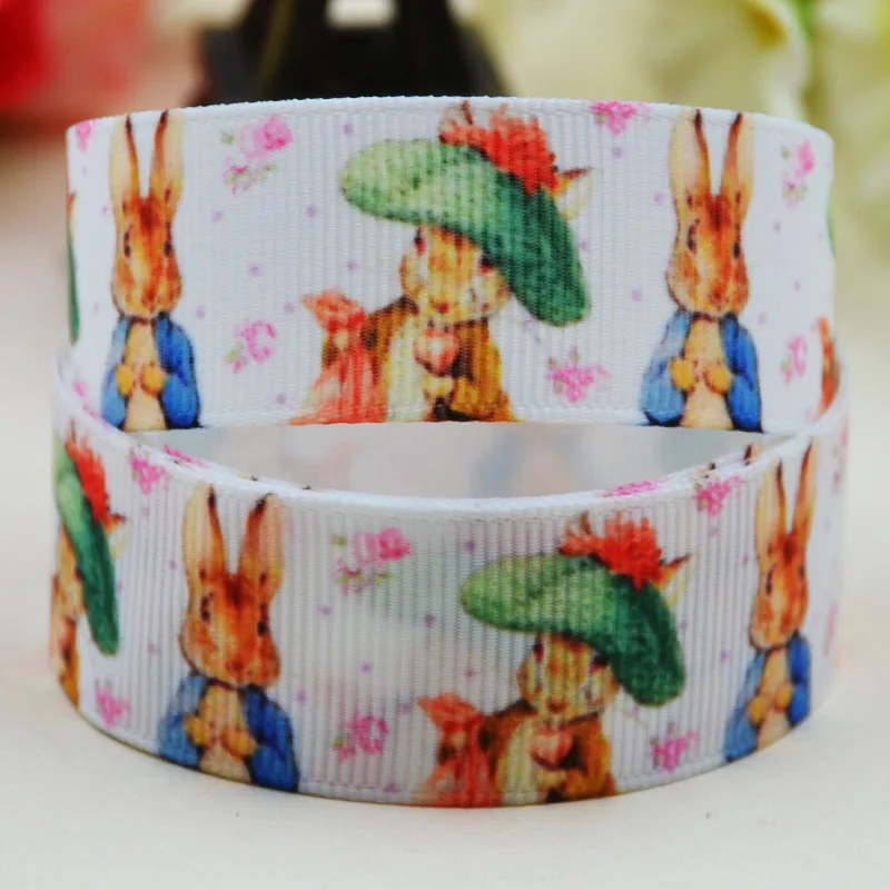 

7/8'' (22mm) Peter Rabbit Character printed Grosgrain Ribbon party decoration satin ribbons X-02134 OEM 10 Yards