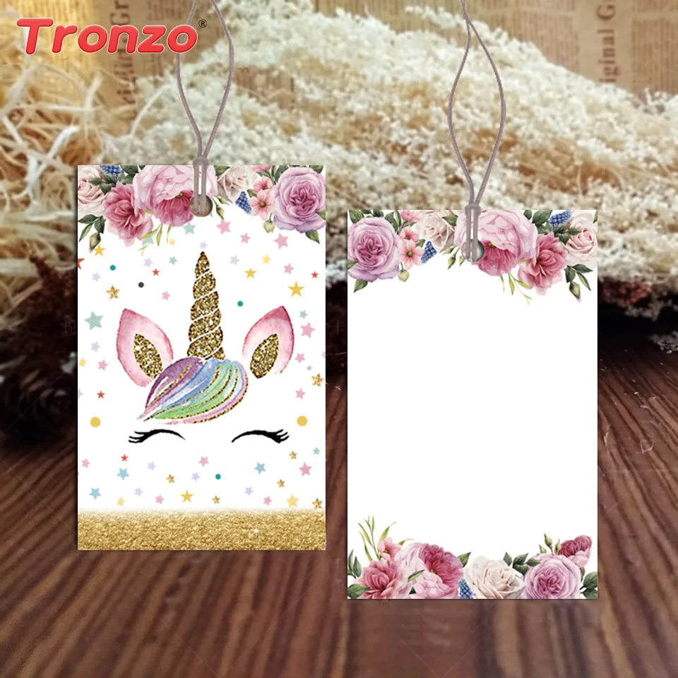 

Tronzo 25pcs Unicorn Candy Bag Tag Birthday Party Supplies Hang Gift Box Paper Gift Tags Wedding Decoration Anniversary 4*7cm
