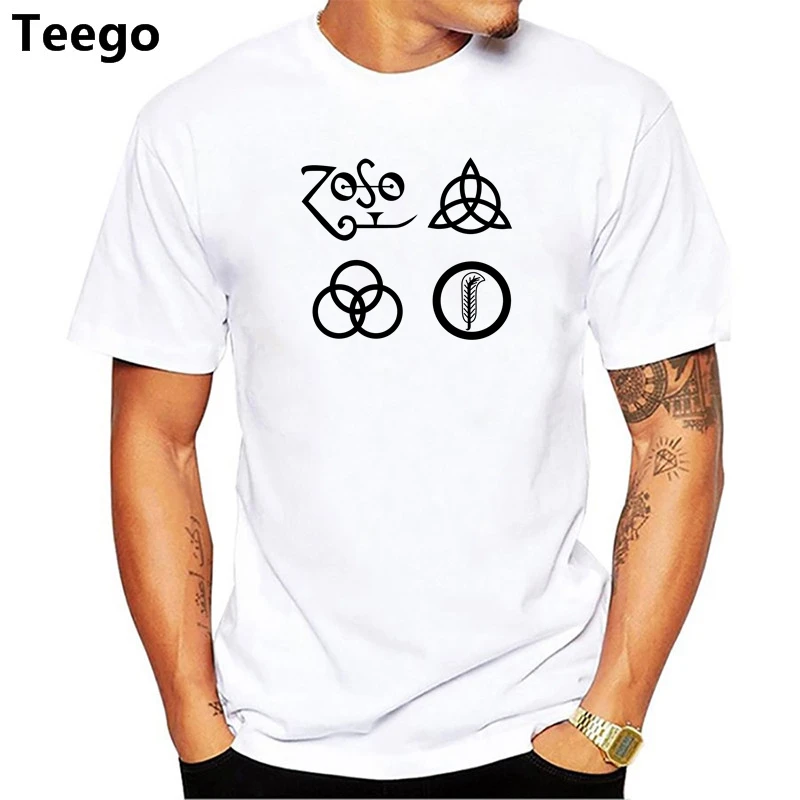 

2018 Hot High Quality Cotton Led zeppelin vertical funny t shirt men
