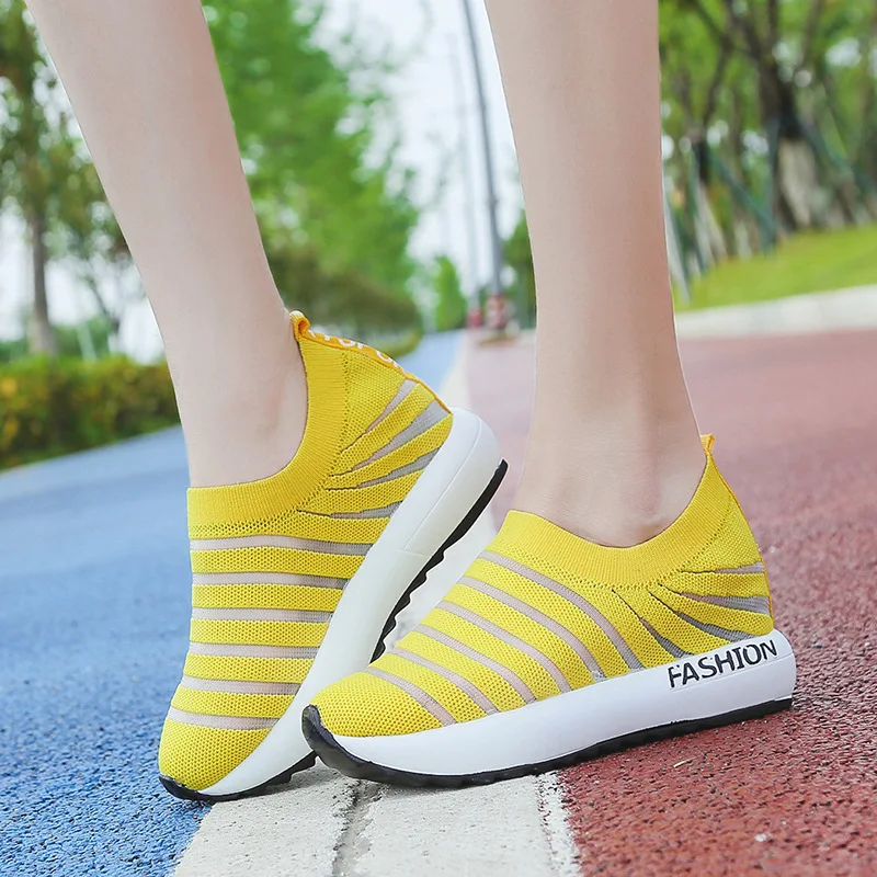 

2019 autumn new fashion simple solid color flat shoes women mesh breathable soft and comfortable casual shoes