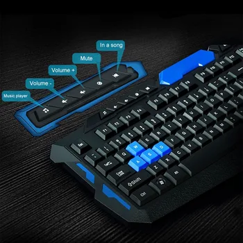

Wireless 2.4Ghz Gaming Keyboard + Mouse Combo Waterproof Optical Multimedia USB Mechanical Set ND998