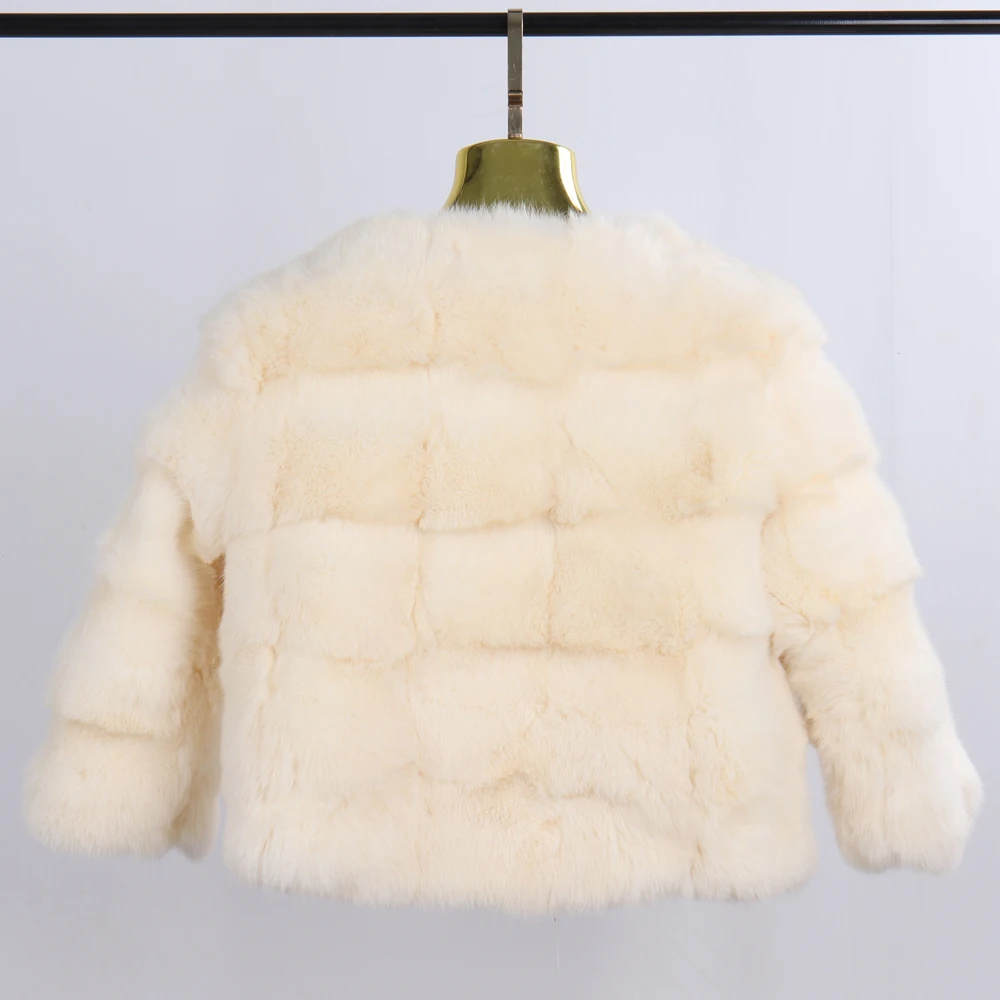 Новые модные женские пальто из натурального меха, зимняя теплая пушистая куртка из натурального кроличьего меха, женские короткие пальто из меха кролика хорошего качества