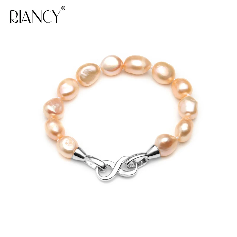 

Fashion baroque natural freshwater pearl bracelet for women, 925 silver high quality birthday gift