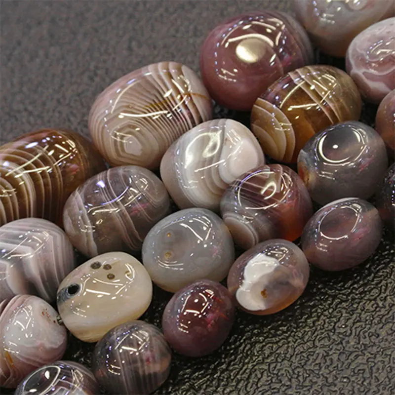 Kaufen Natürliche Botswana Achate Stein Perlen Freefrom Kartoffel Lose DIY Perlen Für Schmuck Machen Perlen Zubehör 15   Frauen Männer Geschenk