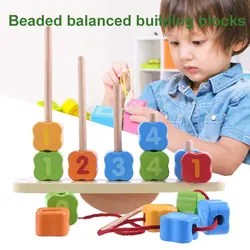 Бисерные игрушки балансный блок игрушка деревянные бусины Многоцветный Kidsroom начало способность рабочего стола красивые Цвет игры DIY