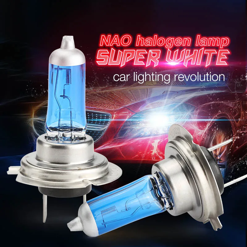 NAO h7 галогеновые лампы h4 LED DRL H7 55W 12V HB4 головной светильник H4 H3 H1 H11 9005 HB3 9006 супер яркий автоматический светильник автомобиля источник света