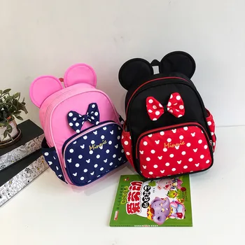 

New Micky Minie Backpack Boy Girl Shoulder Bag for 3-6 years old Kindergarten Baby Schoolbag loverly Gift Bags wholesale