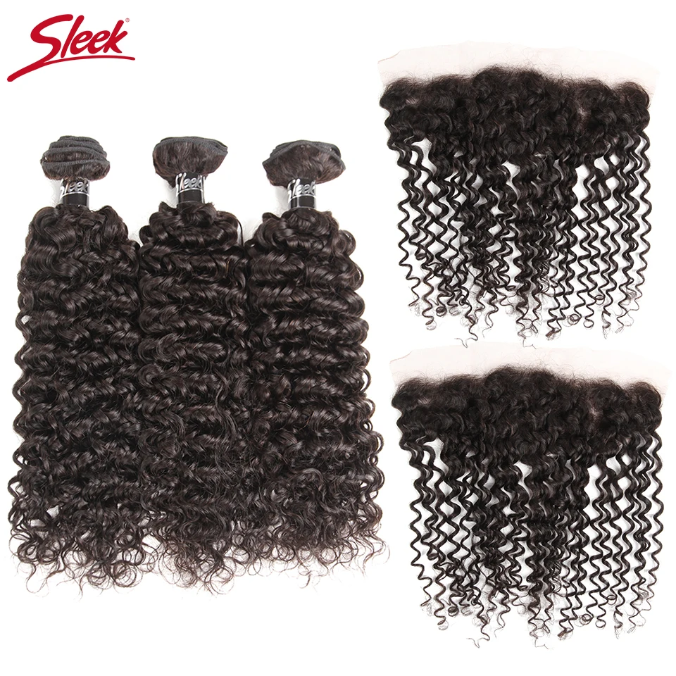 Sleek Hair Natural Black Remy Peruvian Curly Hair With 13 * 4 Closure
130 % Density Pre-Plucked Lace Frontal With 3 Bundles Deal