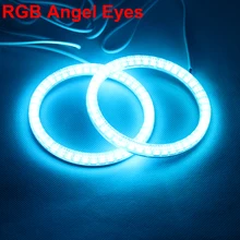 RGB angel eyes Многоцветный Светодиодный светильник с кольцом и поворотом DRL с чехлом для автомобиля, головной светильник, противотуманный светильник, мотоциклетный головной светильник s-2 шт