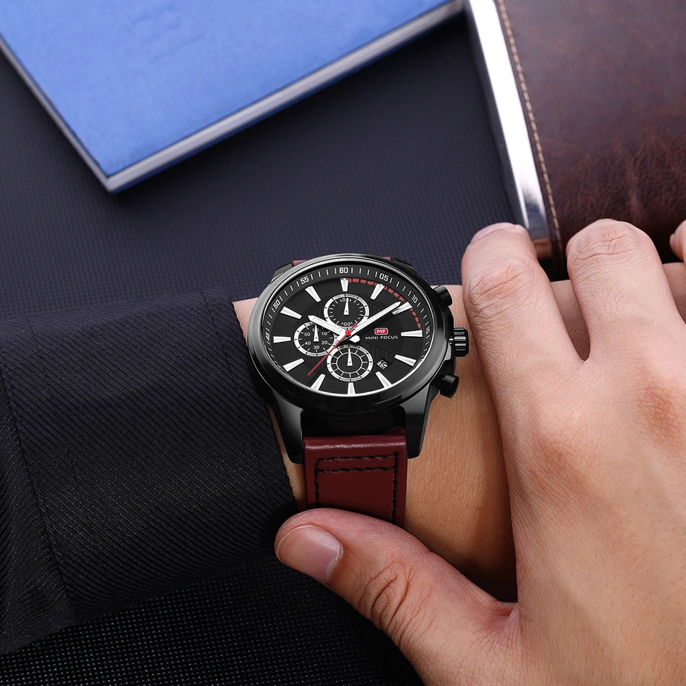 MINIFOCUS Men's Wristwatch Quartz Watches Men Luxury Brand Waterproof Leather Strap Fashion Wrist Watch Montre Homme Male Clock MINIFOCUS Men's Wristwatch Quartz Watches Men Luxury Brand Waterproof Leather Strap Fashion Wrist Watch Montre Homme Male Clock