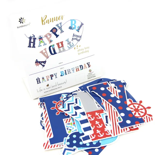 red navy happy birthday banner nautical themed banner nautical party