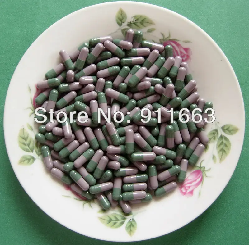 

4# 1,000pcs, green-grey colored capsules/gelatin empty capsules sizes 4, closed or seperated capsules available!