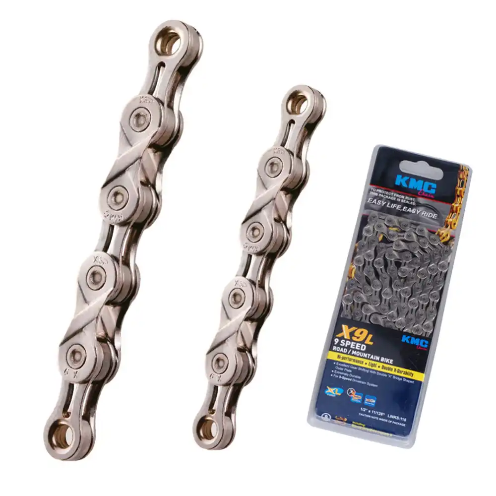 KMC X9L 9-SPEED 1//2/" X 11//128/"---116 LINKS SILVER MTB-ROAD BICYCLE CHAIN