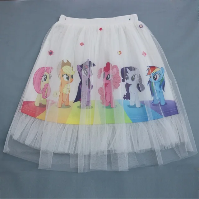 Girls Toddler Skirts Cartoon Unicorn Tutu Pony Horse Icing Anna Princess Printed Lace Little Girl Clothes Kids Long Skirt 1