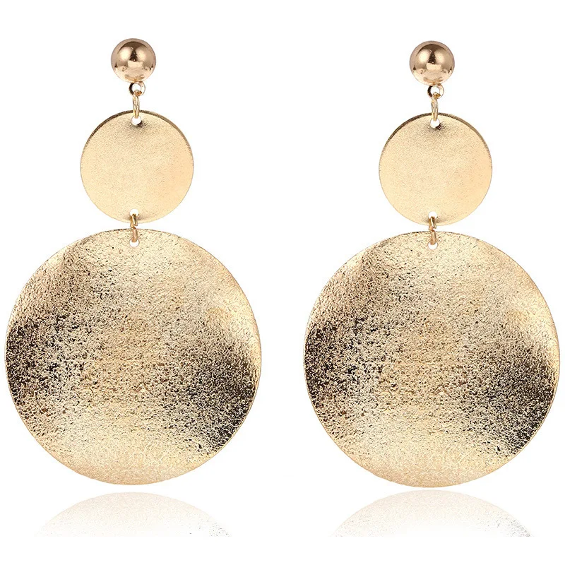 

Punk 2018 Fashion New Earrings Gold / Silver Personality Exaggerated Matte Earrings Ladies Earrings Wholesale Sales Neoglory