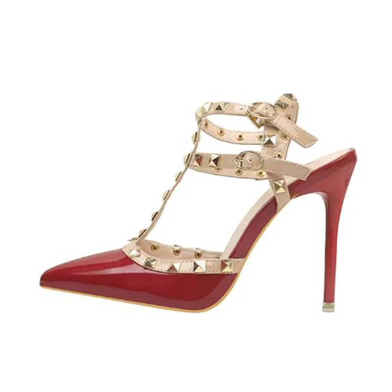 Casual 5 À T Pointu Sexy Zuoxiangru Parti 2 4 Strap Hauts Femmes 3 Soirée Talons Mode Rivets 1 Bandoulière Pompes Chaussures Dames Bout Léopard vqnwF8ng6