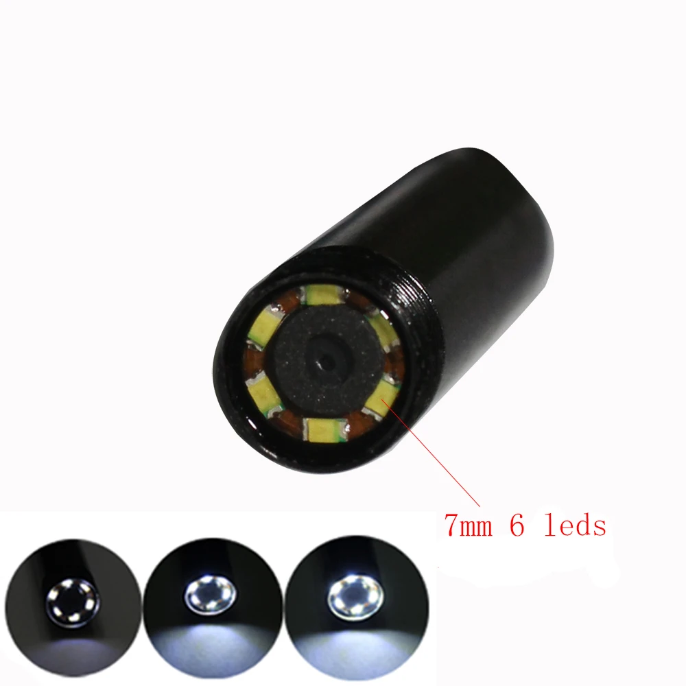 JCWHCAM 7 мм Len 10M Cable USB Endoscope 6 LED Portable Android камера эндоскопа era OTG Мобильный телефон 2 в 1
