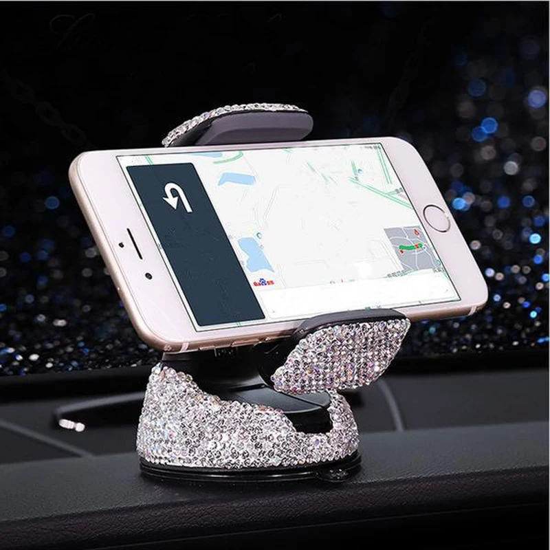 

CAR PHONE HOLDER WITH CRYSTAL RHINESTONES