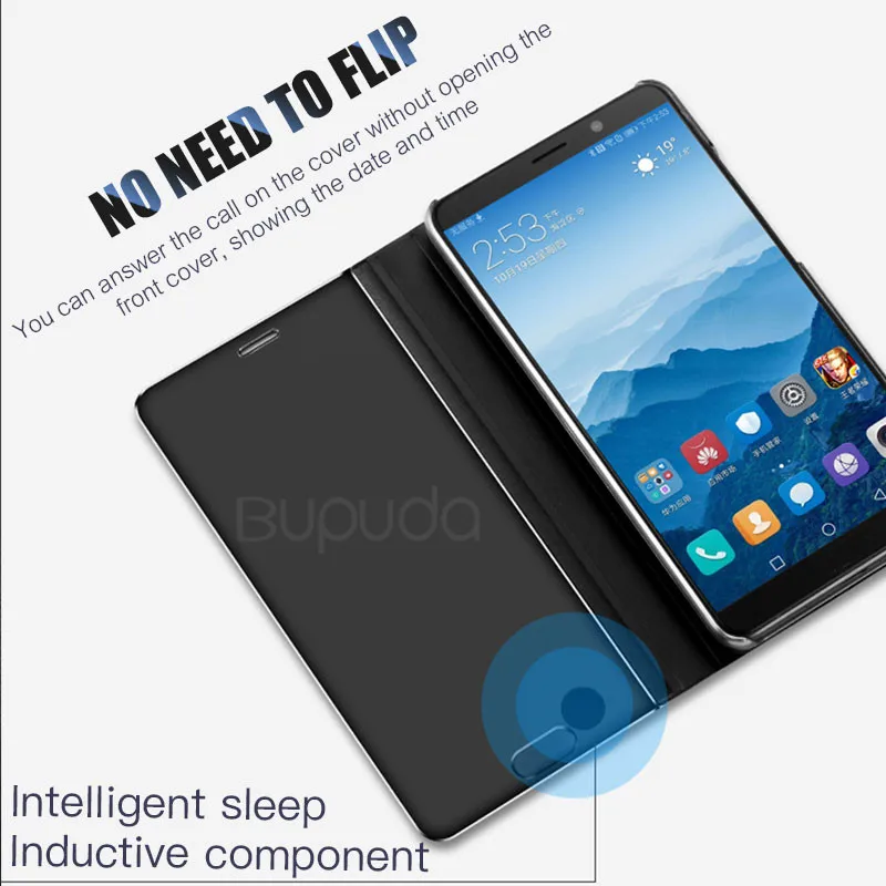 Luxury Flip Standing Case For Xiaomi mi 9 A2 8 Lite A1 6X 5X Mirror Leather Case For Redmi 7 Note 7 6 Pro 5 Plus 6A 4 4X Cover