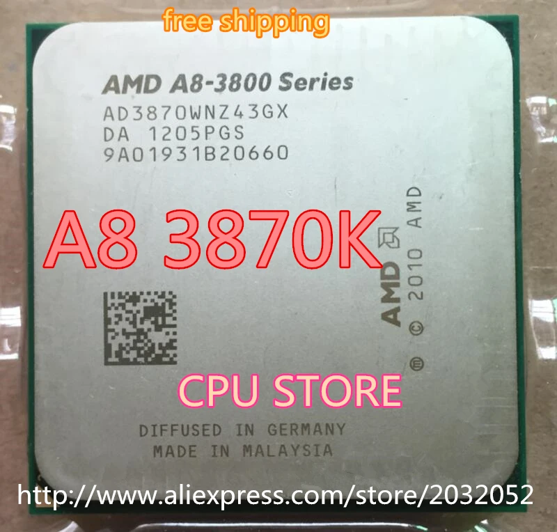 Процессор AMD A8-3870K A8 3870K A8 3870 FM1 3,0 GHz 4MB 100W cpu Процессор FM1 разбитые кусочки(Рабочая