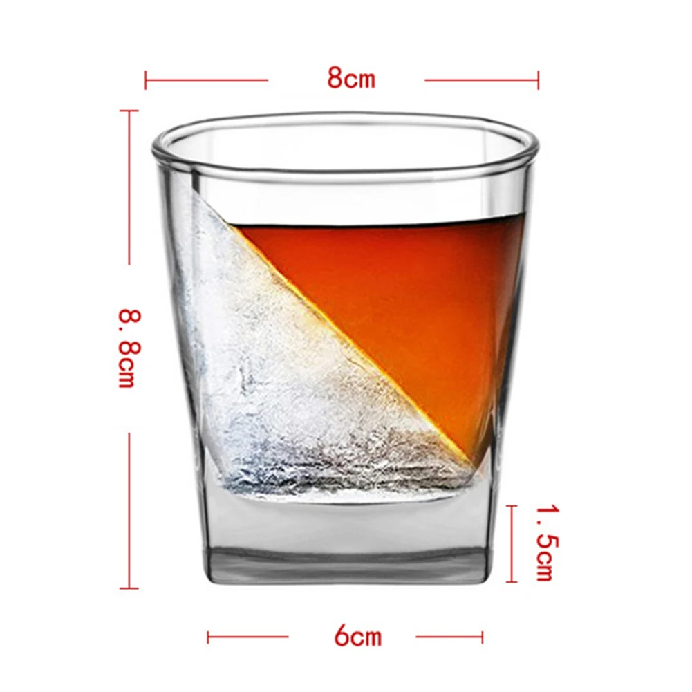 Ледяной стакан для виски, водка, вино, спиртные напитки, стеклянная чашка Айсберг с силиконовым льдом, форма из двух частей