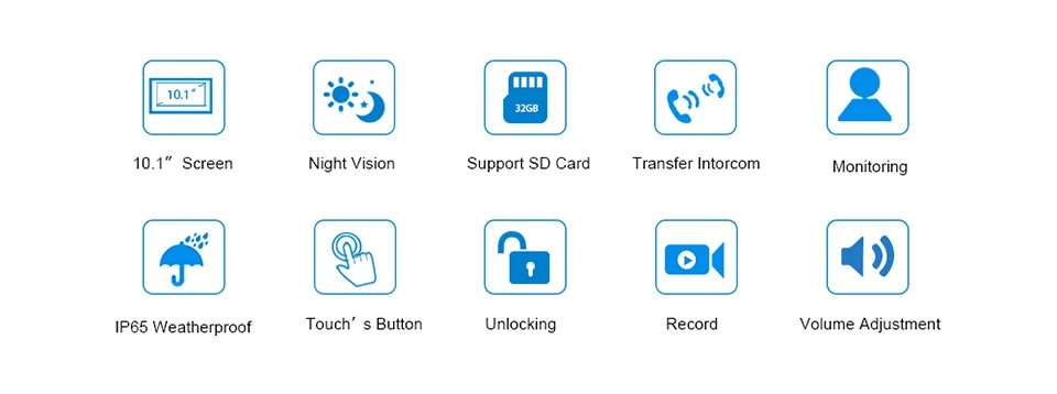 JeaTone 10" 4-wired Door Phone Video Intercom Video doorbell monitor Intercom + Extra 1200TVL Security Camera Waterproof System
